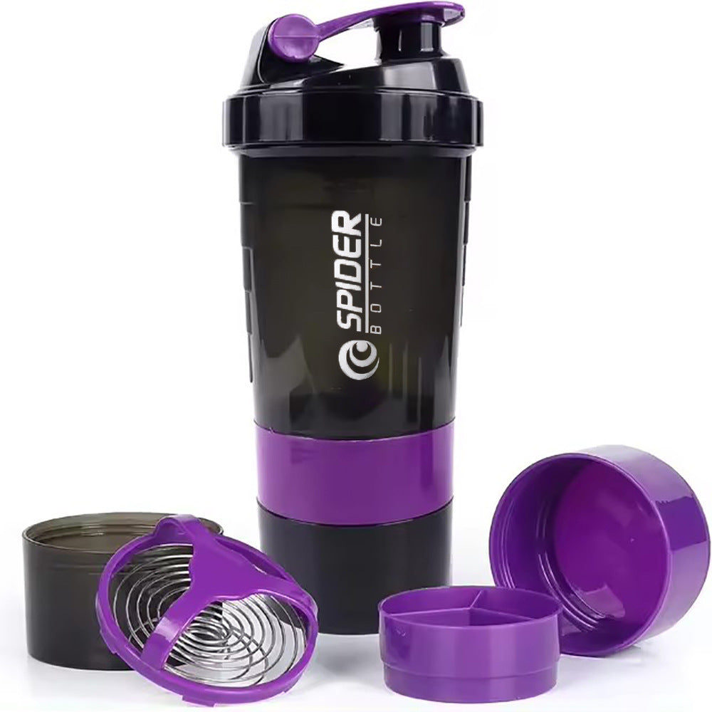 Large capacity protein powder shaking cup 550ml portable sports and fitness water cup with scale