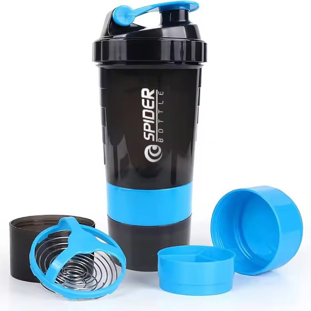 Large capacity protein powder shaking cup 550ml portable sports and fitness water cup with scale