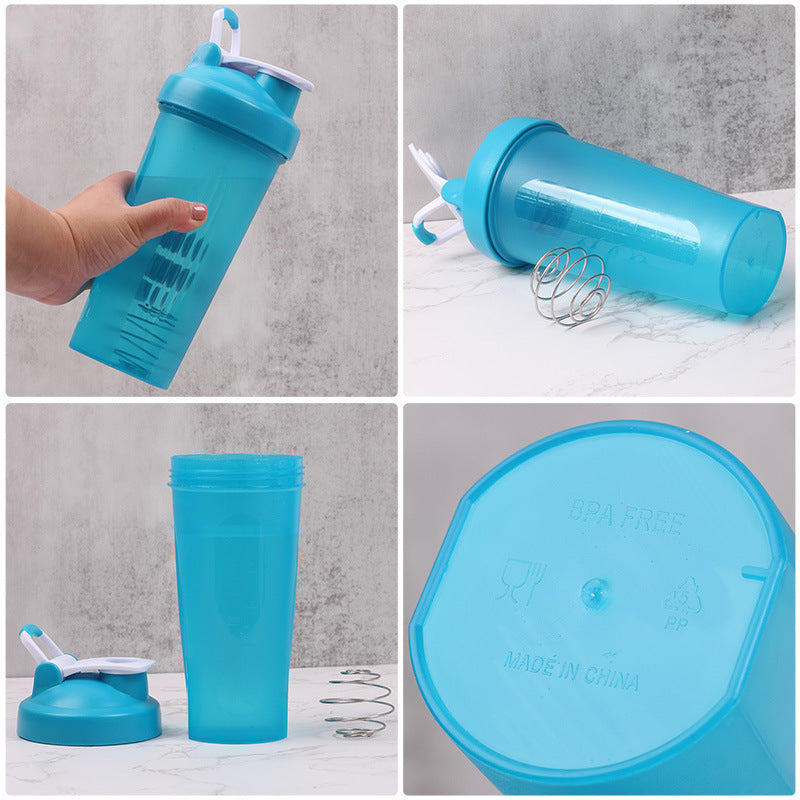 Fitness portable shaking cup protein powder milk shake cup 600ml mixing cup sports plastic water cup